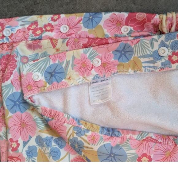 Mersea Anthropologie Bath Wrap Beach Towel Floral Emily Taylor Beachy Spa Pink - Picture 7 of 11